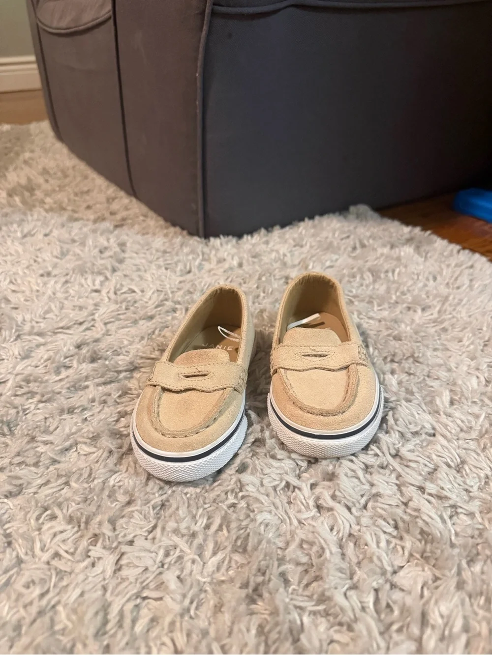 Janie and Jack Beige Kids Moccasin Slip-Ons
